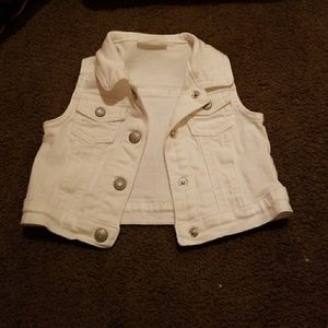 Toddler white jean vest